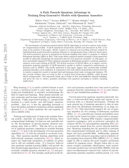 A Path Towards Quantum Advantage in Training Deep Generative Models with
  Quantum Annealers