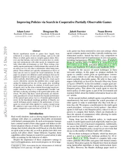 Improving Policies via Search in Cooperative Partially Observable Games