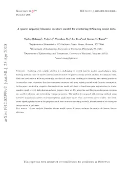 A sparse negative binomial mixture model for clustering RNA-seq count
  data