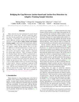 Bridging the Gap Between Anchor-based and Anchor-free Detection via
  Adaptive Training Sample Selection