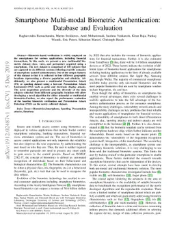 Smartphone Multi-modal Biometric Authentication: Database and Evaluation