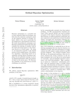 Ordinal Bayesian Optimisation