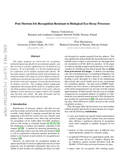 Post-Mortem Iris Recognition Resistant to Biological Eye Decay Processes