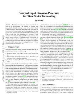 Warped Input Gaussian Processes for Time Series Forecasting