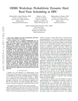 ODRE Workshop: Probabilistic Dynamic Hard Real-Time Scheduling in HPC