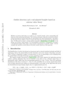 Outlier detection and a tail-adjusted boxplot based on extreme value
  theory