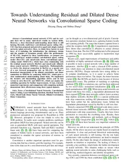 Towards Understanding Residual and Dilated Dense Neural Networks via
  Convolutional Sparse Coding