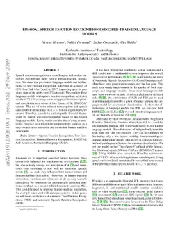 Bimodal Speech Emotion Recognition Using Pre-Trained Language Models