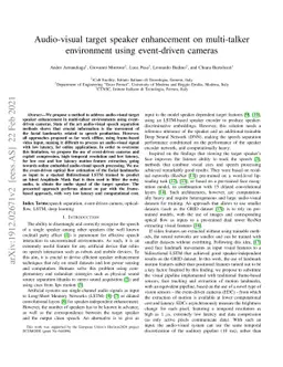 Audio-Visual Target Speaker Enhancement on Multi-Talker Environment
  using Event-Driven Cameras