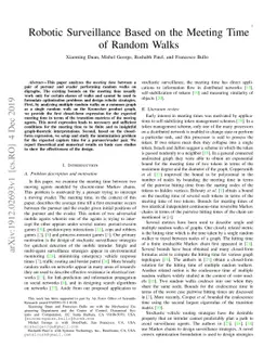 Robotic Surveillance Based on the Meeting Time of Random Walks