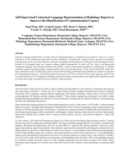 Self-Supervised Contextual Language Representation of Radiology Reports
  to Improve the Identification of Communication Urgency