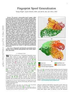 Fingerprint Spoof Generalization