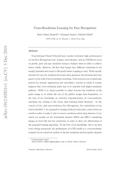 Cross-Resolution Learning for Face Recognition