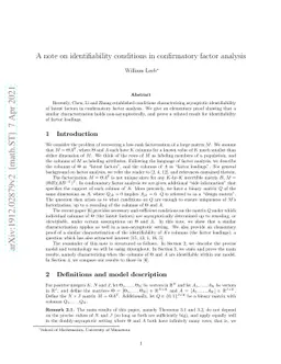 A note on identifiability conditions in confirmatory factor analysis