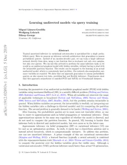Learning undirected models via query training