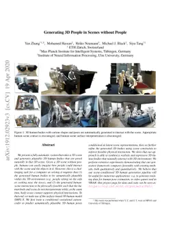 Generating 3D People in Scenes without People