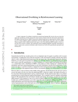 Observational Overfitting in Reinforcement Learning
