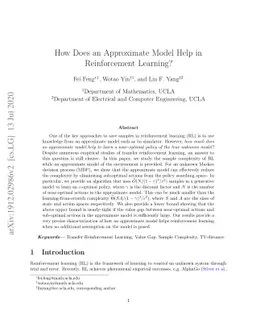 How Does an Approximate Model Help in Reinforcement Learning?