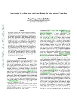 Integrating Deep Learning with Logic Fusion for Information Extraction