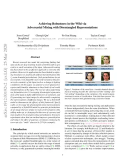 Achieving Robustness in the Wild via Adversarial Mixing with
  Disentangled Representations