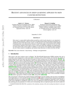 Recent advances in deep learning applied to skin cancer detection