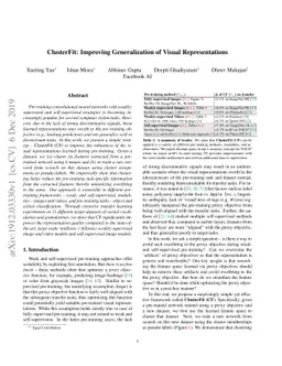 ClusterFit: Improving Generalization of Visual Representations