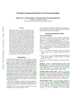 Principal Component Properties of Adversarial Samples