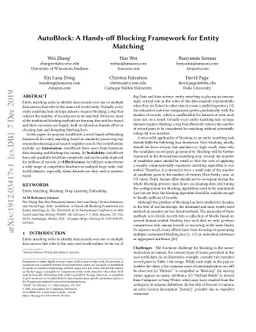 AutoBlock: A Hands-off Blocking Framework for Entity Matching
