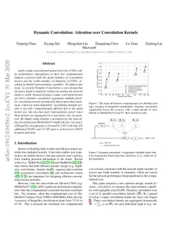 Dynamic Convolution: Attention over Convolution Kernels