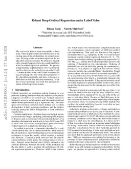 Robust Deep Ordinal Regression Under Label Noise