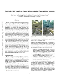 Context R-CNN: Long Term Temporal Context for Per-Camera Object
  Detection