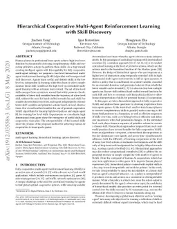 Hierarchical Cooperative Multi-Agent Reinforcement Learning with Skill
  Discovery