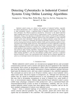 Detecting Cyberattacks in Industrial Control Systems Using Online
  Learning Algorithms