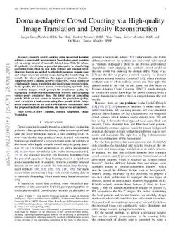 Domain-adaptive Crowd Counting via High-quality Image Translation and
  Density Reconstruction