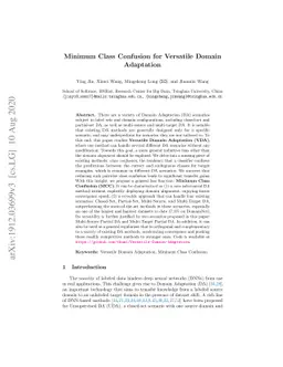 Minimum Class Confusion for Versatile Domain Adaptation