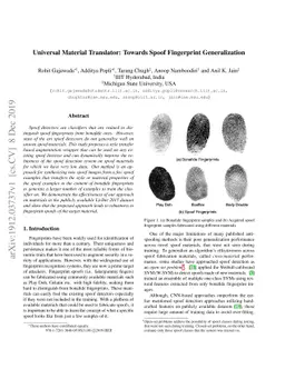 Universal Material Translator: Towards Spoof Fingerprint Generalization