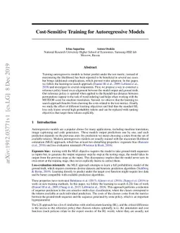 Cost-Sensitive Training for Autoregressive Models