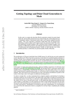 Getting Topology and Point Cloud Generation to Mesh