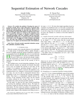 Sequential Estimation of Network Cascades