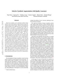 Selective Synthetic Augmentation with Quality Assurance