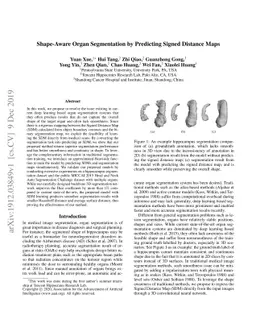 Shape-Aware Organ Segmentation by Predicting Signed Distance Maps