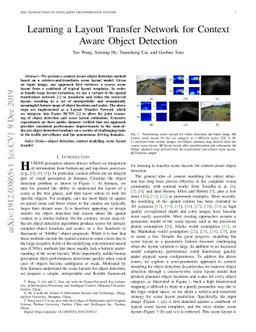 Learning a Layout Transfer Network for Context Aware Object Detection