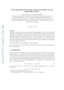 Over-parametrized deep neural networks do not generalize well