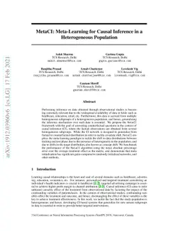 MetaCI: Meta-Learning for Causal Inference in a Heterogeneous Population