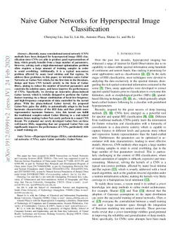 Naive Gabor Networks for Hyperspectral Image Classification