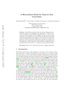 A Hierarchical Model for Data-to-Text Generation