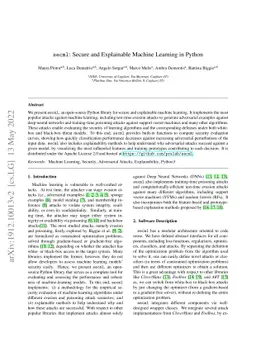 secml: A Python Library for Secure and Explainable Machine Learning