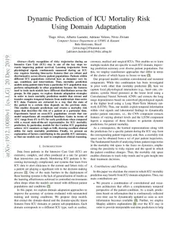 Dynamic Prediction of ICU Mortality Risk Using Domain Adaptation