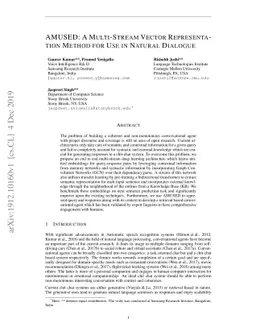 AMUSED: A Multi-Stream Vector Representation Method for Use in Natural
  Dialogue