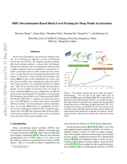 DBP: Discrimination Based Block-Level Pruning for Deep Model
  Acceleration